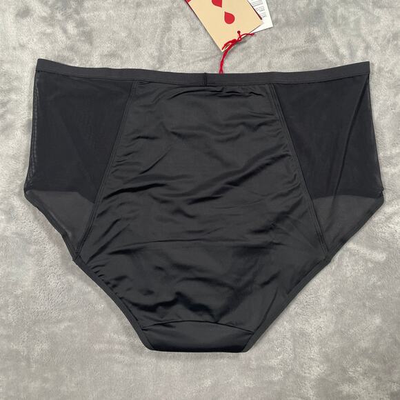 Thinx Period Underwear 2X Black Hi-Waist Panty Comfort Stretch Wicking Absorbing - Picture 2 of 8